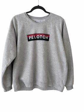Peloton Gray Crewneck Sweatshirt with Red-to-Green Gradient Logo XXL